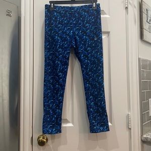 Blue Pattern Nike Crop Leggings